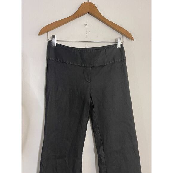 I AM GIA S Pants Black Flare Leg Mid Rise Coated Black Stretch Y2K Style - Picture 4 of 8